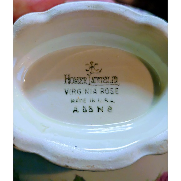 Vintage Homer Laughlin Virginia Rose Sugar Bowl Floral Tureen Rare Design - Picture 4 of 6